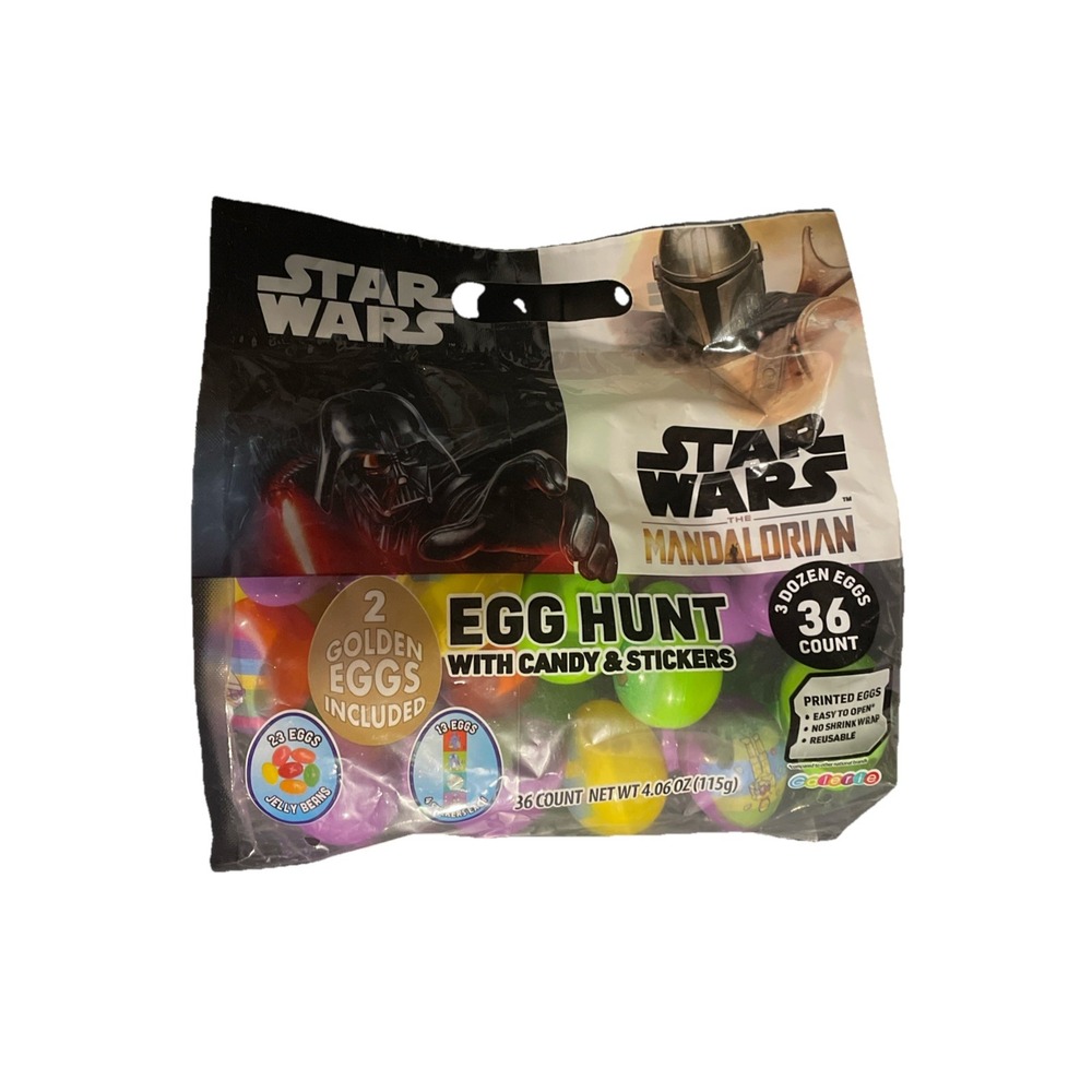 Star Wars plastic filled Easter 36 Candy 2 Golden Eggs Mando